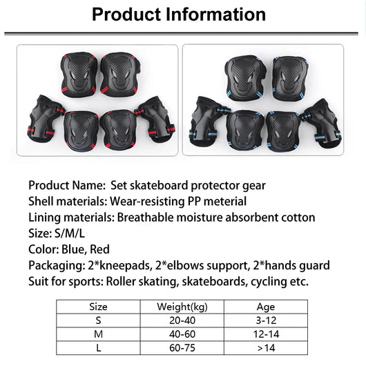 Set de 6 Protectores para Patineta - Equipo de Protección Completo - Image 8