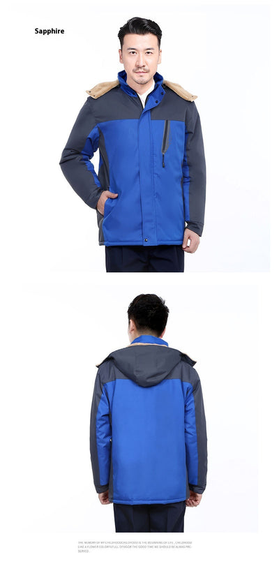 Chaqueta de Trabajo Acolchada Impermeable con Capucha para Invierno - Image 10