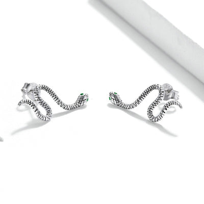 Aretes de Circón Verde con Diseño de Serpiente para Niñas - Image 7