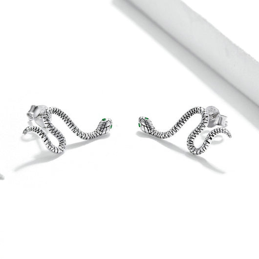 Aretes de Circón Verde con Diseño de Serpiente para Niñas - Image 7
