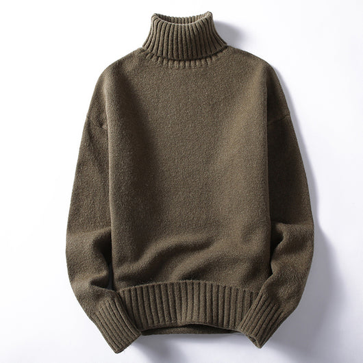 Suéter Cuello Alto para Hombre - Pullover Casual Invierno Colores Sólidos - Image 10