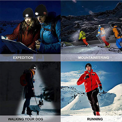 Gorro Inteligente con Auriculares Bluetooth 5.0, LED y Micrófono Recargable - Image 3