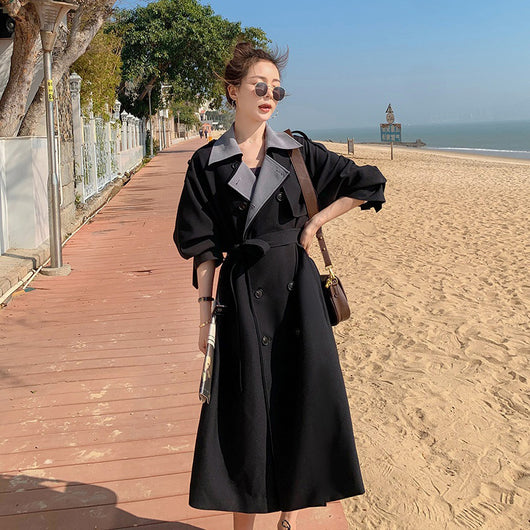 Abrigo Largo Negro Estilo Diosa - Corte Elegante Oversize - Image 6