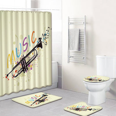 Juego de Baño Musical 4 Piezas - Tapete Antideslizante y Cortina de Ducha - Image 12