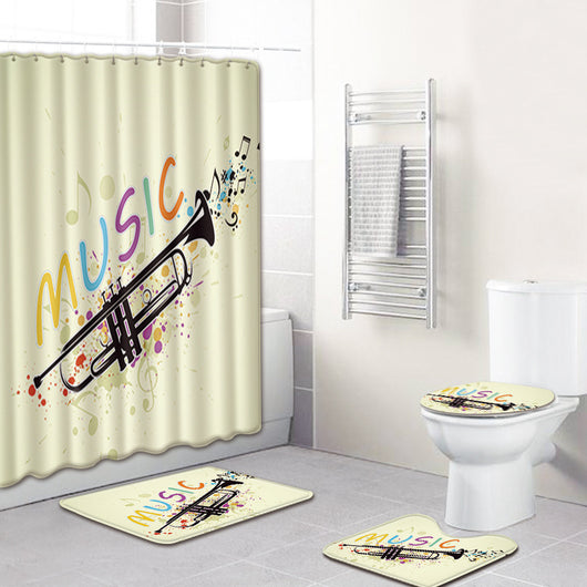 Juego de Baño Musical 4 Piezas - Tapete Antideslizante y Cortina de Ducha - Image 12