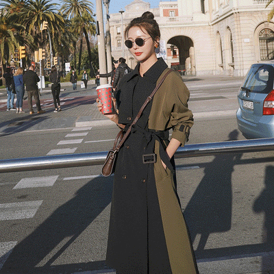 Gabardina Larga con Costuras de Contraste - Image 8