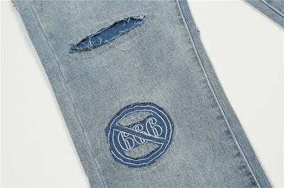 Jeans Hombre Rotos Deslavados con Bordado Artesanal - Image 17