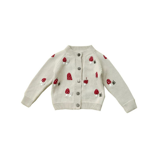 Cardigan Tejido con Setas Bordadas a Mano para Niños - Image 2