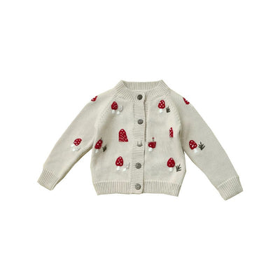 Cardigan Tejido con Setas Bordadas a Mano para Niños - Image 2