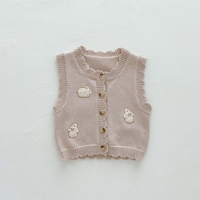 Chaleco Cardigan Infantil con Estampado de Conejitos - Image 17