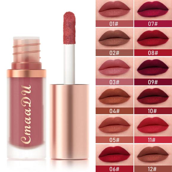 Labial Velvet Mate 12 Colores - Larga Duración Sin Transferencia