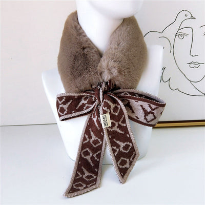 Bufanda Cuello de Piel Pata de Gallo Estilo Coreano - Abrigo Grueso Invierno Mujer - Image 3