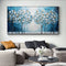 Cuadro Árbol de la Vida Abstracto Azul - Pintura al Óleo Moderna Boho Decoración del Hogar