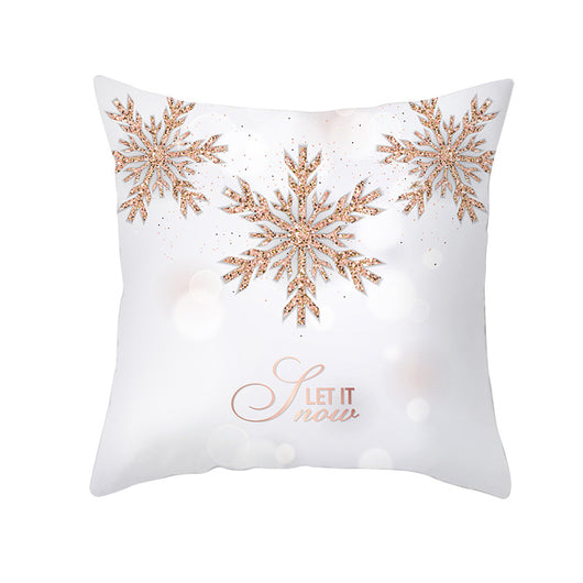 Funda de Cojín Terciopelo Melocotón con Diseño de Copos de Nieve - Image 11