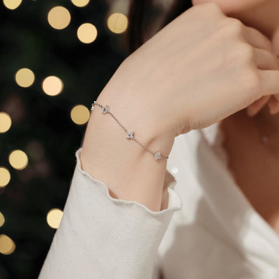 Collar y Pulsera de Plata Esterlina 925 Diseño Estrellado con Zirconia para Mujer - Image 11
