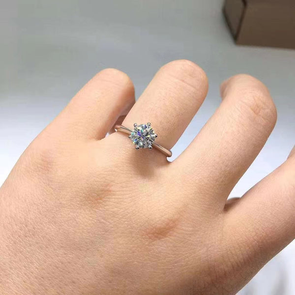 Anillo de Moissanita para Mujer en Plata 925 - Brillo Diamante Auténtico