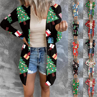 Cardigan Largo con Estampado Navideño y Botones - Image 8