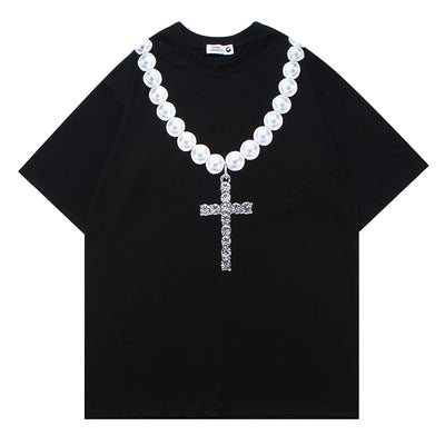 Camiseta Estampada Cadena Letras Grandes - Diseño Personalidad Masculino - Image 10