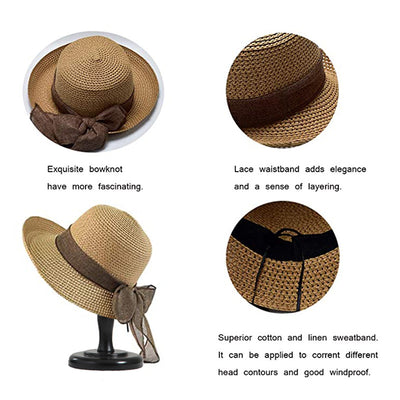 Sombrero de Playa Plegable con Moño para Mujer - Image 22