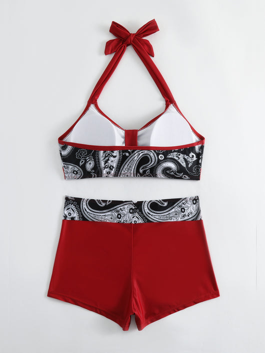 Bikini Reductor Estampado con Halter Ajustable para Mujer - Image 17