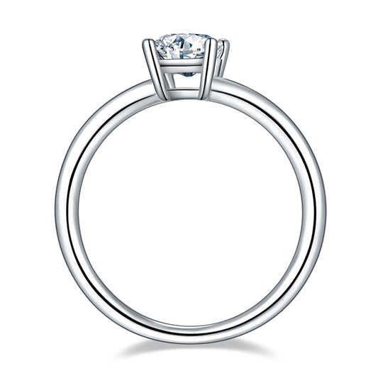 Anillo de Moissanita Rectangular Plata 925 con Baño de Platino para Mujer - Image 2