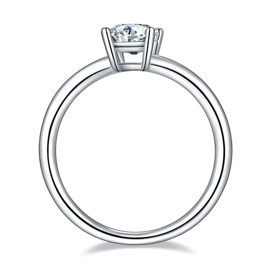 Anillo de Moissanita Rectangular Plata 925 con Baño de Platino para Mujer - Image 2