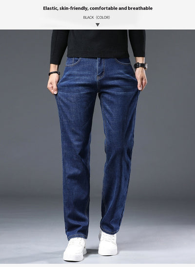 Pantalones Vaqueros Gruesos Forrados en Fleece para Hombre Talla Grande - Image 22