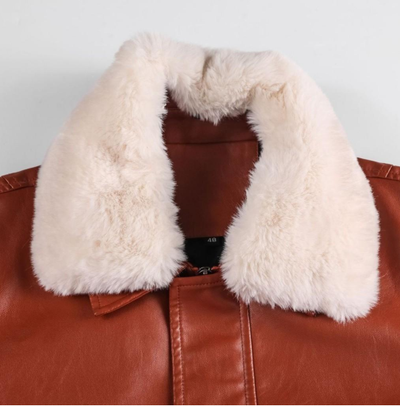 Chaqueta de Cuero PU Lavado para Motociclista - Diseño Clásico con Bolsillos Grandes - Image 11