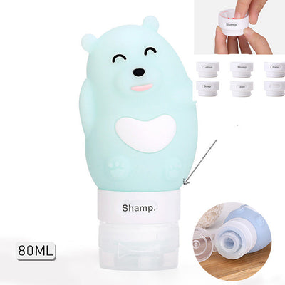 Organizador de Viaje Botellas Rellenables Animales Lindos - Estuche Silicona para Champú y Geles - Image 9