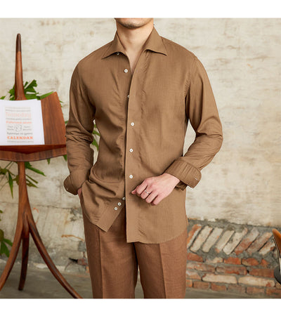 Camisa Británica de Cuello Clásico Manga Larga para Hombre - Image 4