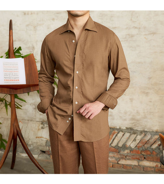 Camisa Británica de Cuello Clásico Manga Larga para Hombre - Image 4