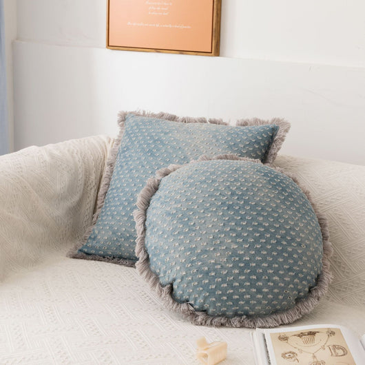 Funda de Almohada Jacquard con Franja de Denim - Image 12