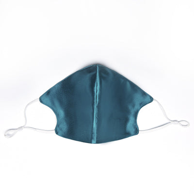 Wine red silk face mask with adjustable white ear loops, designed for breathable comfort and dust protection. - Image 10