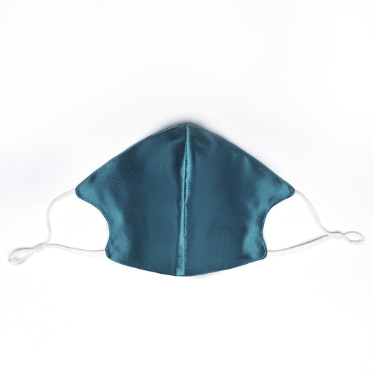 Wine red silk face mask with adjustable white ear loops, designed for breathable comfort and dust protection. - Image 10