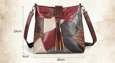 Bolso Mensajero de Cuero con Flecos - Estilo Bucket Soft - Image 13