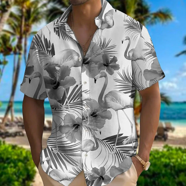 Camisa Manga Corta Estampado Digital Tallas Grandes Hombre