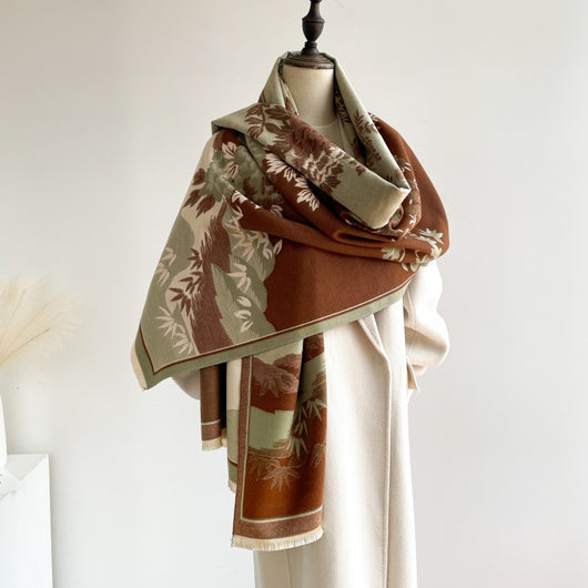 Bufanda de Oficina Invierno Cashmere Shanshui Huanyu - Calidez Profesional - Image 4