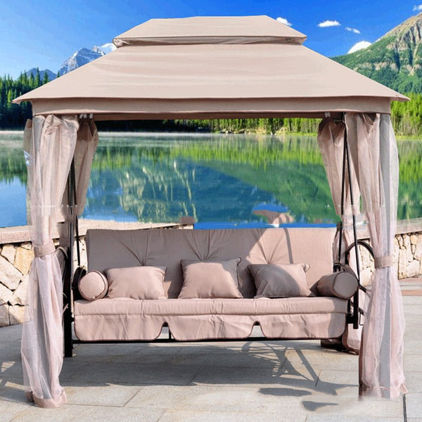 Sillón Mecedora de Hierro Forjado para Tres Personas - Ideal para Terrazas y Patios