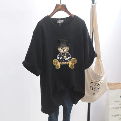 Camiseta Suelta Estilo Coreano Manga Corta para Mujer - Image 7