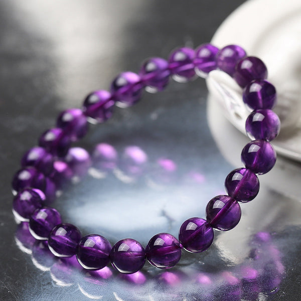 Pulsera de Ametista Natural con Eslabón Único