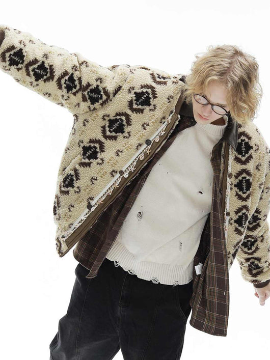 Chaqueta de Lana de Cordero Gruesa con Forro Polar para Hombre - Image 4