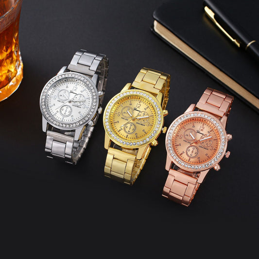 Reloj Pulsera Ginebra Acero Dorado Cuarzo