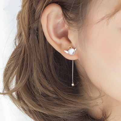 Aretes de Plata Esterlina Personalizados Angelito para Mujer - Image 7