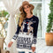 Suéter Navideño para Mujer con Estampado de Renos Tejido Jacquard