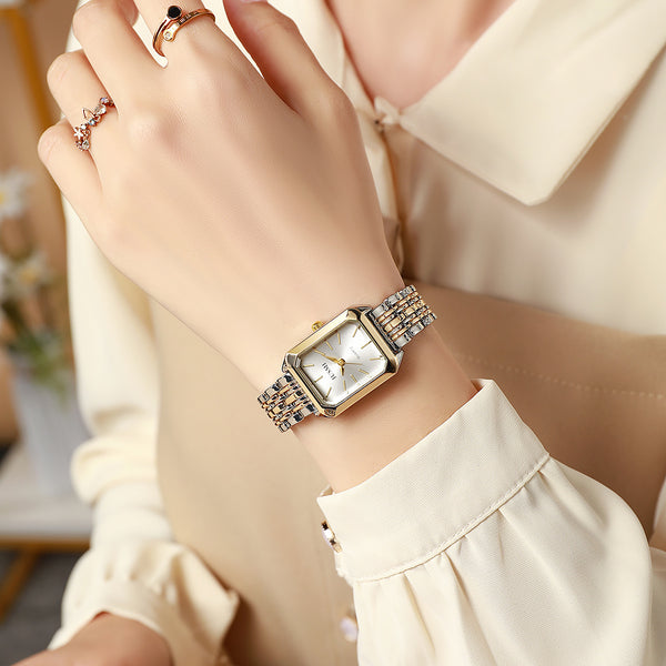 Reloj de Cuarzo Personalizado Elegante con Esfera Estilo Meridiano y Correa de Acero