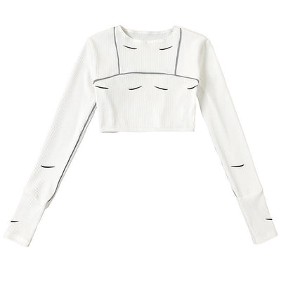 Camiseta Manga Larga Cuello Redondo Ajustada para Mujer - Image 9