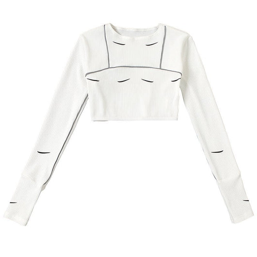 Camiseta Manga Larga Cuello Redondo Ajustada para Mujer - Image 9