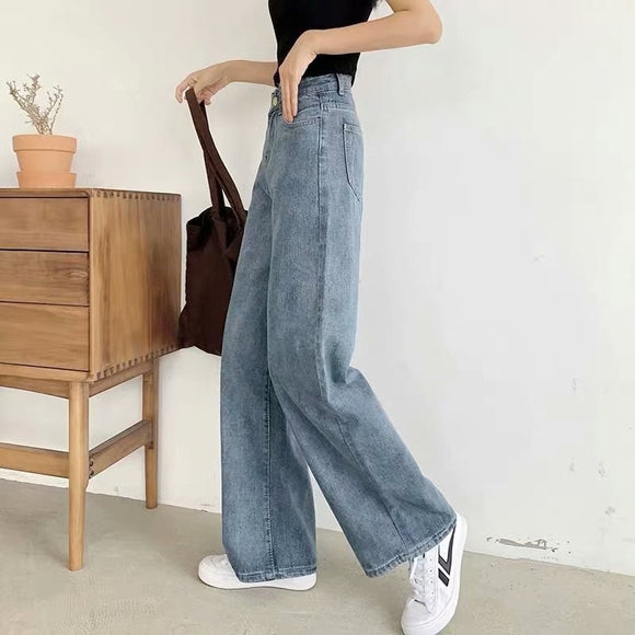 Pantalones Rectos Cintura Alta Estilo Retro con Detalle Drapeado