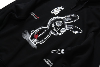 Sudadera con Capucha Estampado Conejo Graffiti para Mujer - Talla Plus - Image 8