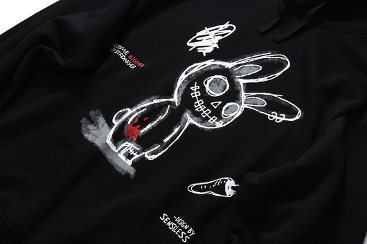 Sudadera con Capucha Estampado Conejo Graffiti para Mujer - Talla Plus - Image 8